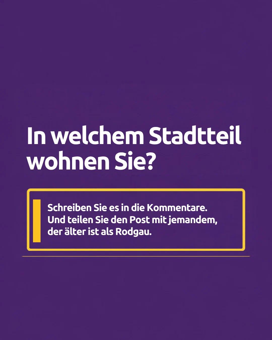Which district of the town do you live in? Write it in the comments. And share the post with someone who is older than Rodgau.